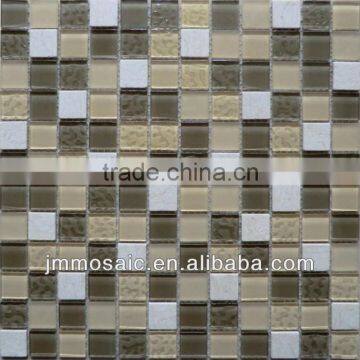 4mm Light Brown Stone mix Glass Mosaic Tile