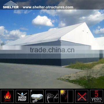 Shelter China large a shaped aluminum frame storage tent with sandwich panel wall for sale