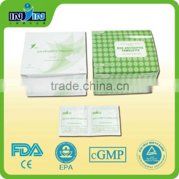 leather wipes antibacterial BZK Antiseptic Towelette 84