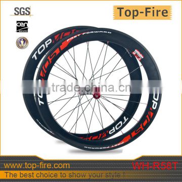 2014 good-selling 58mm tubular Chinese cheap carbon wheels in bicycle WH-R58T for sale