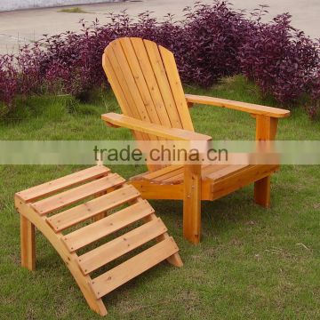 Wooden adirondack chair with ottoman