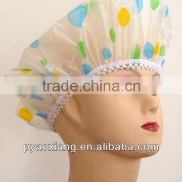 2013 new style multi-colored printed peva shower caps or bathing caps easy-used for you
