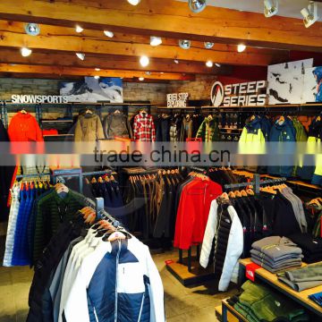 Hongjin Sports and Leisure Clothes Chain Shop Display Rack Design