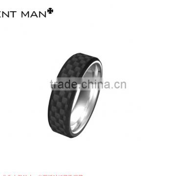 black carbon fiber tungsten ring with comfort fit inside fashion carbon fiber jewellery cheap 2016 Tungsten Carbide rings