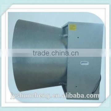 Shutter cone exhaust fan with stainless steel blade