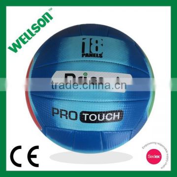 Matte PVC foamed blue volleyball
