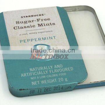 Rectangular Candy Peppermint Tin can with Slid Lid