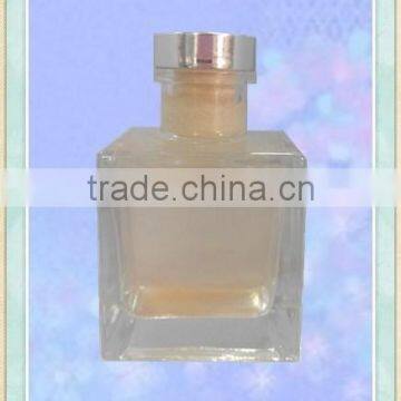 glass transparent empty square reed diffuser bottle with cork