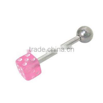 Cubic Dice Tongue Ring Cute Tongue Barbell Body Piercing Jewelry