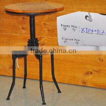 Wrought Iron leg with solid wood top table(XY140112)