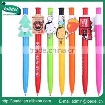 Retractable full color customized logo clip funny pen