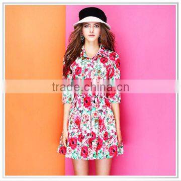 2014 custom design fashion style digital printed fabric for woman dress