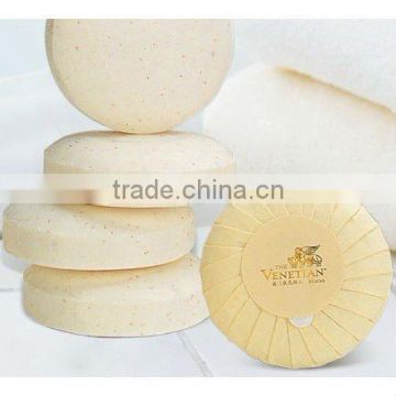 High end hotel eco-friendly paper wrapped pleat natural bath soap