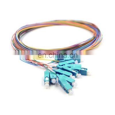 FTTH 12 Color Fiber Cores SC OM3 50/125 62.5/125 0.9mm Fiber Optic Pigtail Fiber Patchcord