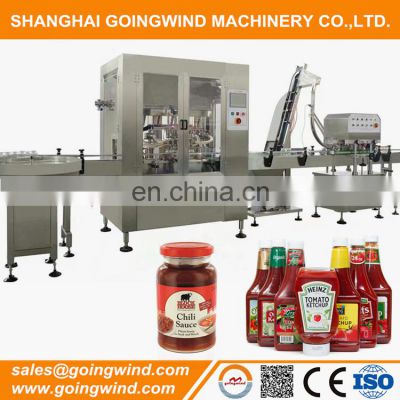 Automatic tomato sauce filling and capping machine auto chili sauce bottling packing plant cheap price for sale