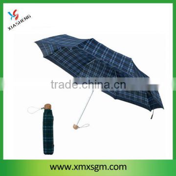 3 Fold Umbrella with Checking Fabric
