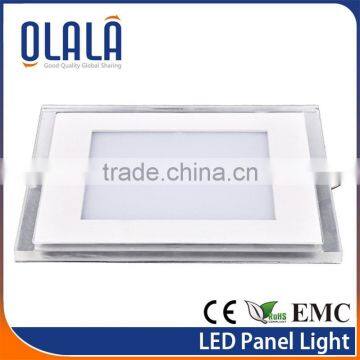 Square segmented white and bule led panel light fixture