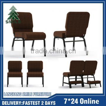 2016 Fashional Stackable Factory Price Logo Iron Church Chair
