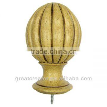 Worm Wood Maple Fluted Ball Lamp Finials Bed Finials Curtain Finials