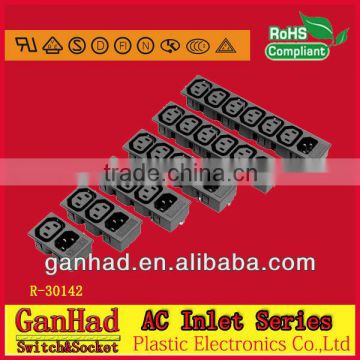 High quality C8 ac inlet socket & IEC60320 UL498 ac inlet socket