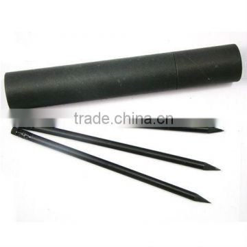 black lead black wooden pencil black basswood pencil with eraser in black paper tube