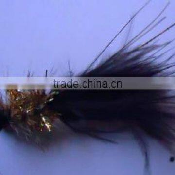 Gold Humungus booby (black tail) (Streamer trout Fly)