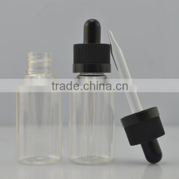 plastic 30ml pet bottle transparent with dropper
