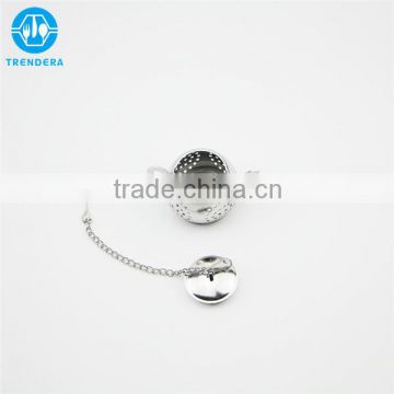 Small stainless steel teapot shaped strainer
