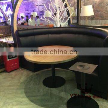 Restaurant customrized leather sectional half round booth,Modern restaurant sofa booth half round leather sofa YK602