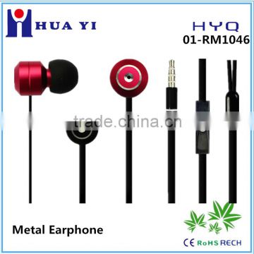 New Coming good Sound Deep bass Metal earbuds with mic for mobile phone
