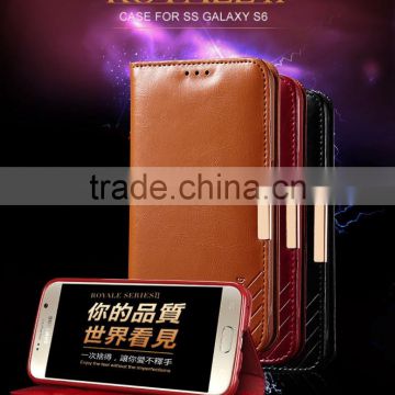 KALAIDENG Royale II series Genuine cow leather case magnetic cover for Samsung Galaxy S6