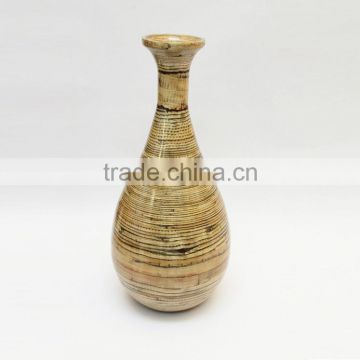 High quality best selling spun natural lacquer bamboo vase from Vietnam