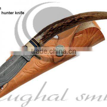Damascus skinner knife/Hunting knife/Deer stag