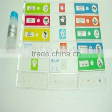 Plastic slides|plastic boxes|children education aids|children playing slides|charged plastic microscope prepared slides