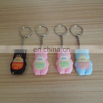 customized cafe cat 3d rubber key chains, coffe bar promotional cute cat key rings
