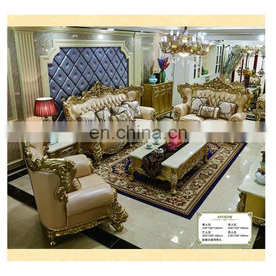 Wooden Sectionals Loveseats Set Furniture Hand Carved Flower Floor Royal Luxury Fabric Sofa