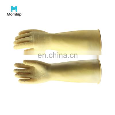 Cheap Price Anti Slip Heavy Duty Natural Latex Crinkled Grip Industrial Chemical Resistant Work Glove Rubber Gloves