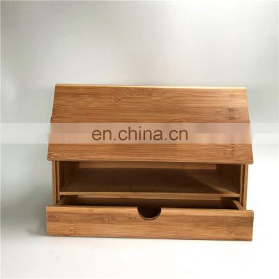 Bathroom Bamboo Storage Box Rack With Drawer 100% Natural Bamboo Storage Box