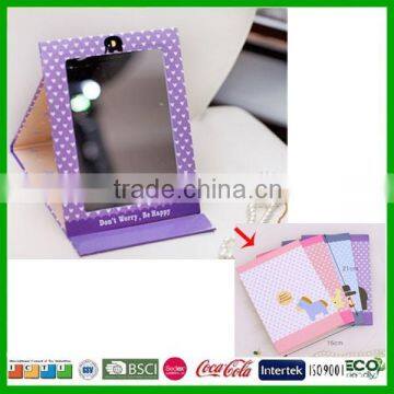 Wholesale promotion gifts fancy folding makeup mirror made by cardboard