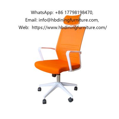 ergonomic with headrest orange leather lines swivel office chair