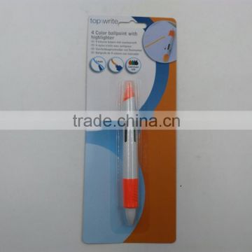 4 color ballpoint with highlighter ball pen with highlighter