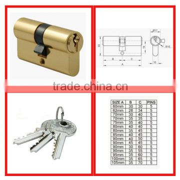 High Quality Anti-drill Brass door lock cylinder with Competitive Price