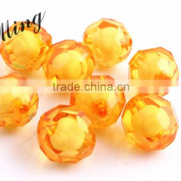 Orange Color Chunky Acrylic Round Transparent Plastic Facted Beads in Beads 8mm to 20mm Stock ,Paypal Accept