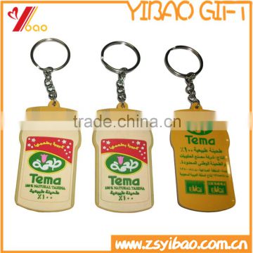 Cheap wholesale soft 2d/3d pvc keychain, customized silicone rubber key ring