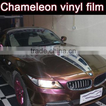 chameleon car color change film, chameleon film for car body decoration wrap with bubble