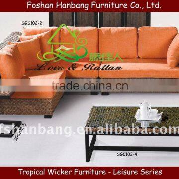 black rattan corner sofa