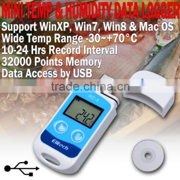 Temperature Humidity Mini USB 21000 redings LED indicator Data Logger