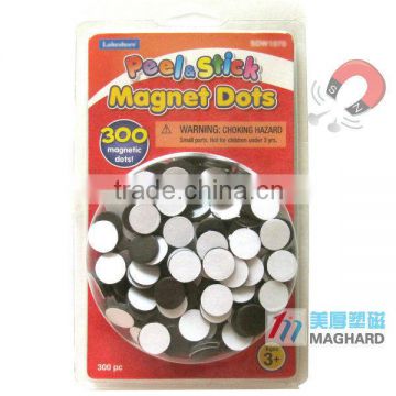Blister packing D12.7mm Peel & stick adhensive magnet dots