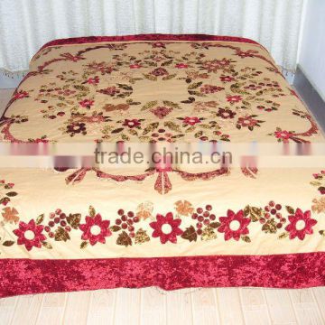 high cotton quality elegant embroidery bed cover