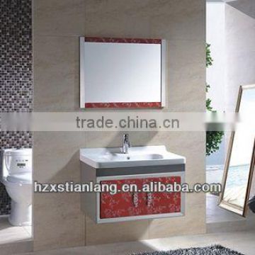 hangzhou classic wall hung stainless steel bathroom vanity with shelf